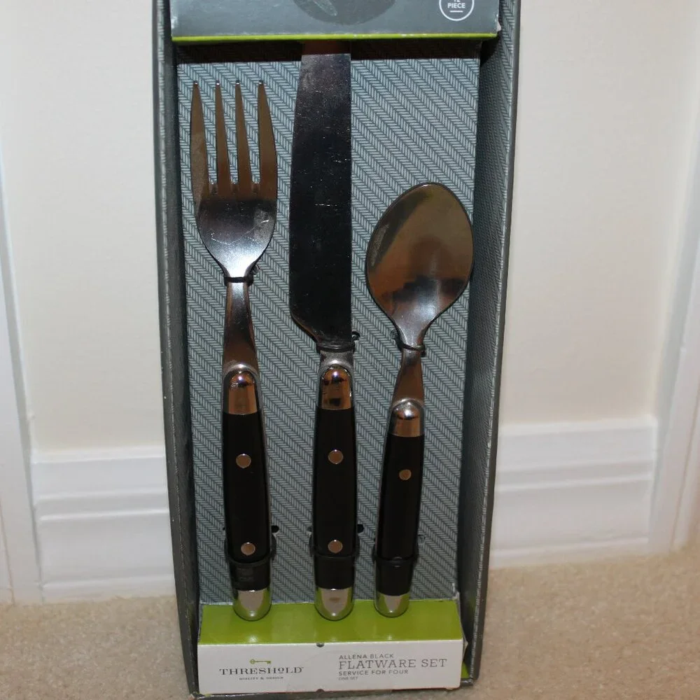 Retro Allena Black handle Flatware Set  by Threshold