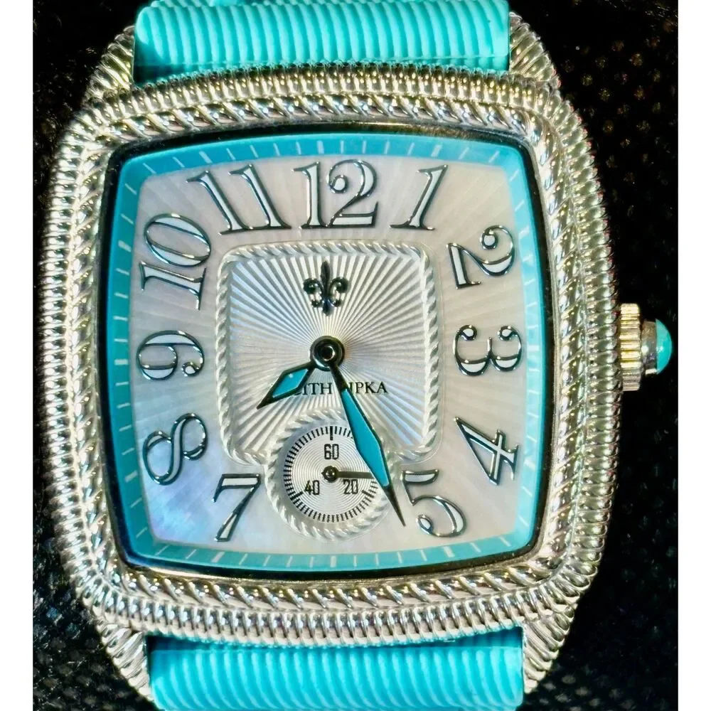 Judith Ripka Turquoise Silicone Watch- New Battery