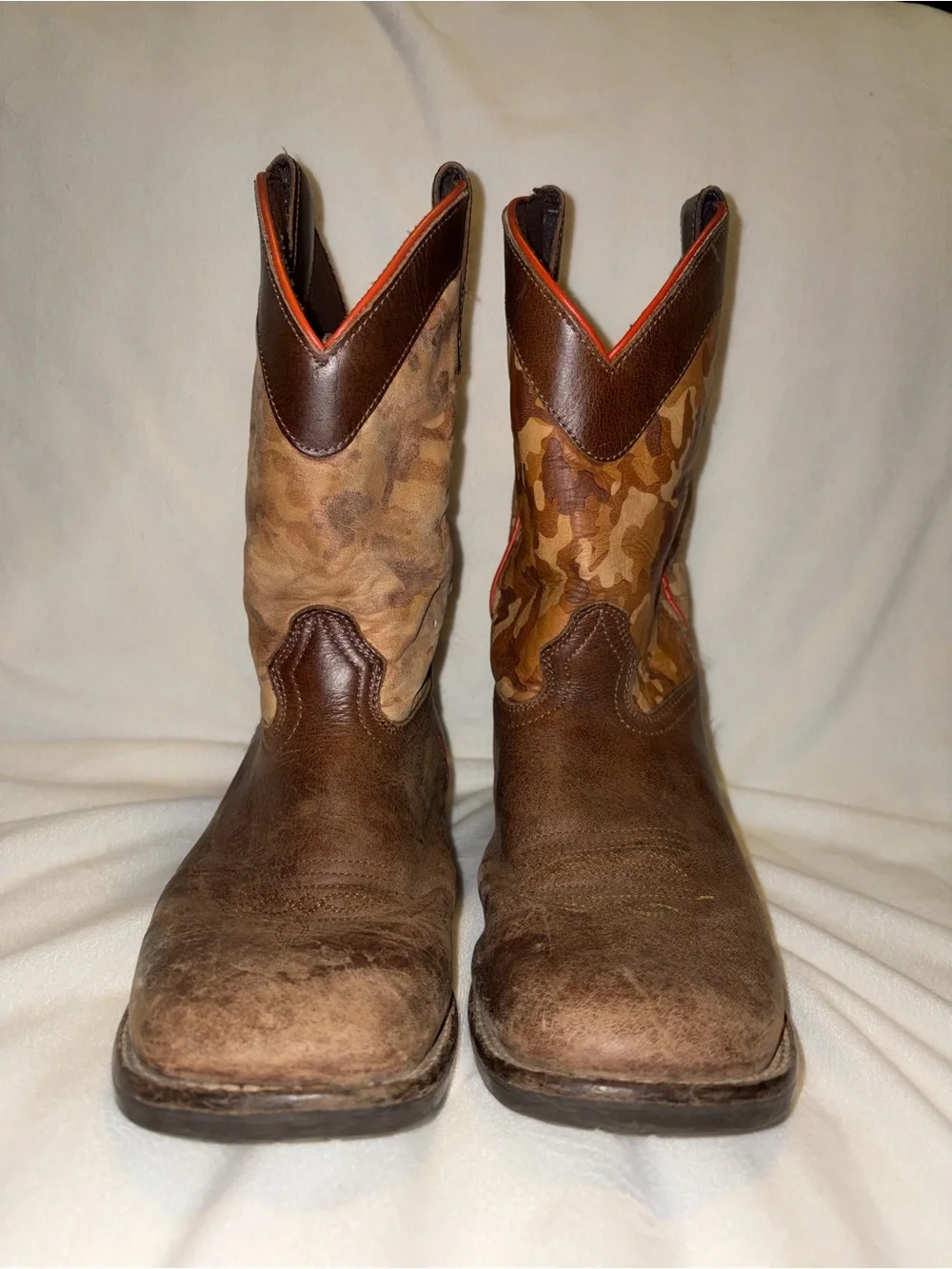 Cody James Brown Camo Western cowboy Boots big kid size 6