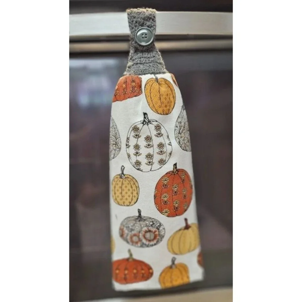 Halloween Crocheted Hanging Kitchen Hand Full Rachel Zoe Towel Pumpkins Handmade