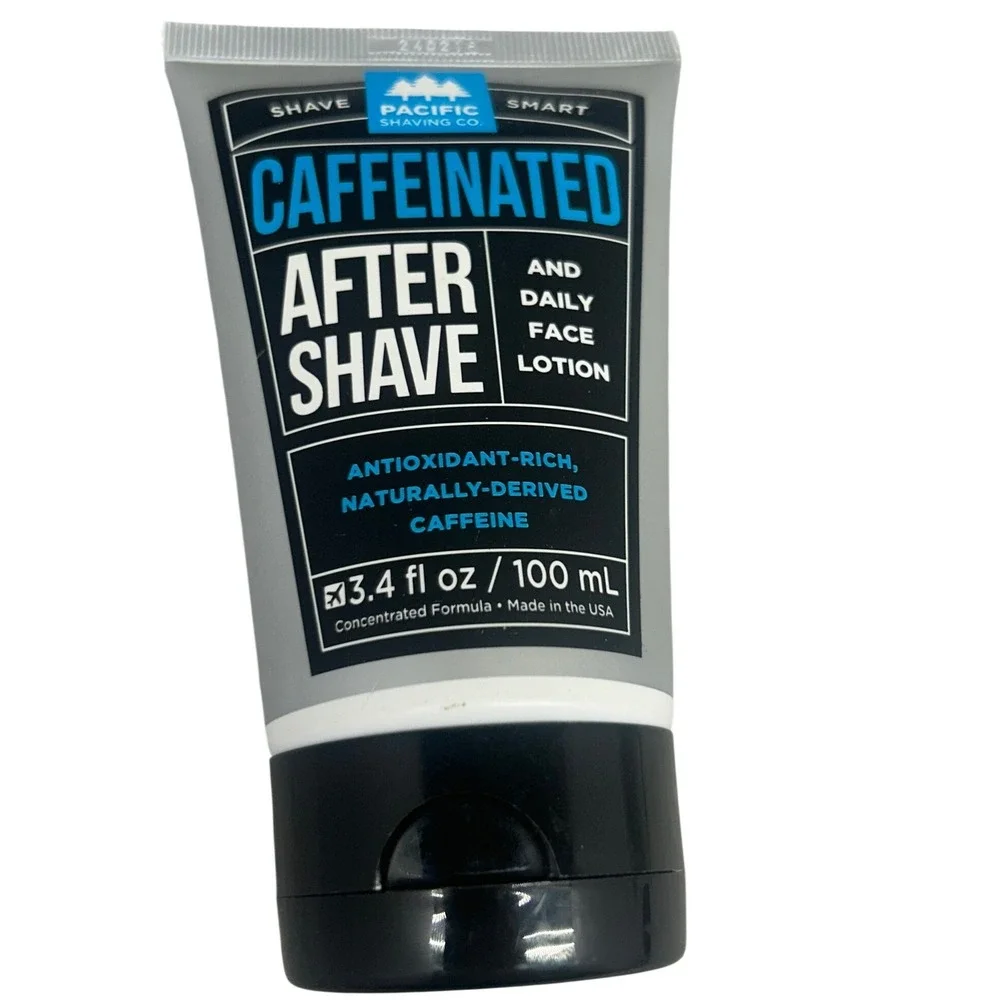 Pacific Shaving Co Caffeinated After Shave and Daily Face Lotion 3.4oz Vegan USA