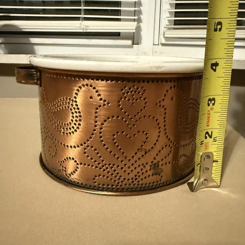Vintage Primitive COPPER Love‎ Bird Peace Doves Casserole Bowl SET