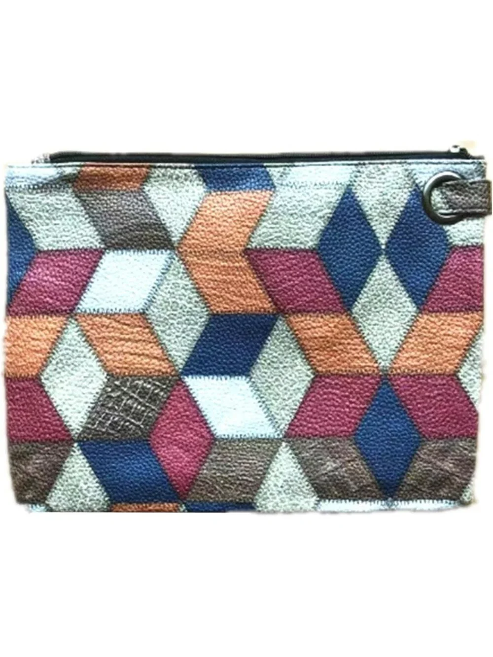 Womens Patchwork Pattern Wristlet Clutch Wedding Handbag Purse Party Evening Bag