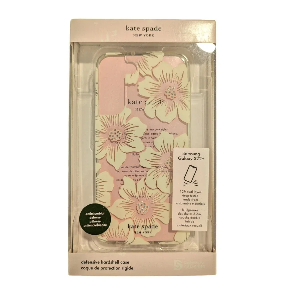 W5. Kate Spade-New York- Case for Samsung Galaxy‎ S22+ (Plus) Clear/Flowers