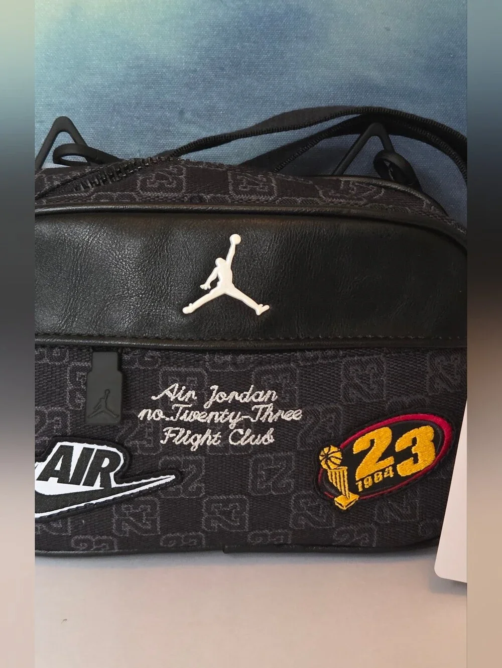 Jordan Black Gray 23 Patch Crossbody Belt Bag