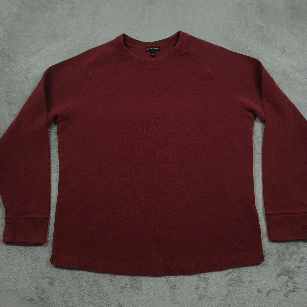 Banana Republic Sweater Mens Large‎ Red Pullover Crew Neck Knit