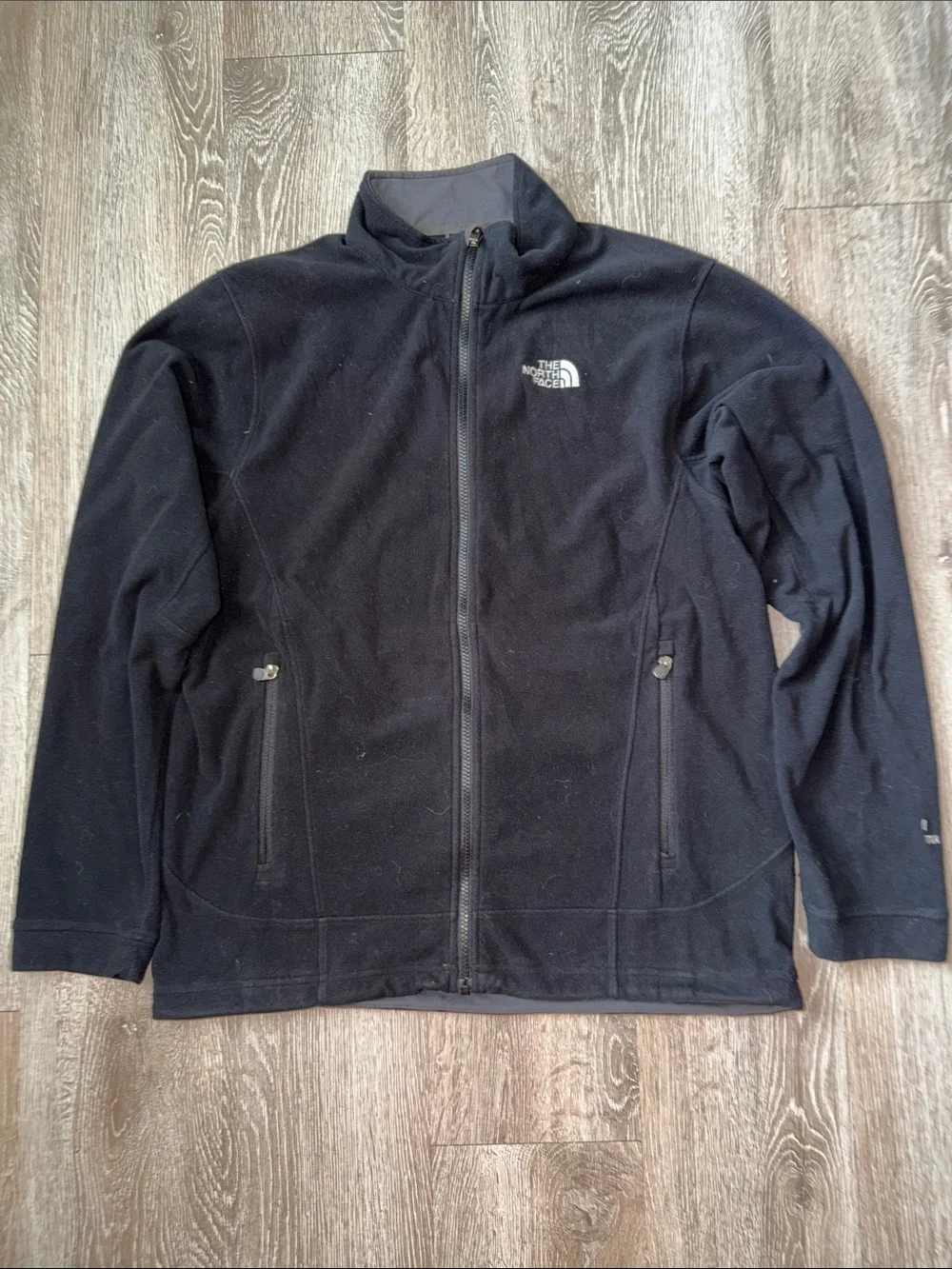 The North Face black  Fleece zip up warm jacket large zip front tka1 outdoors