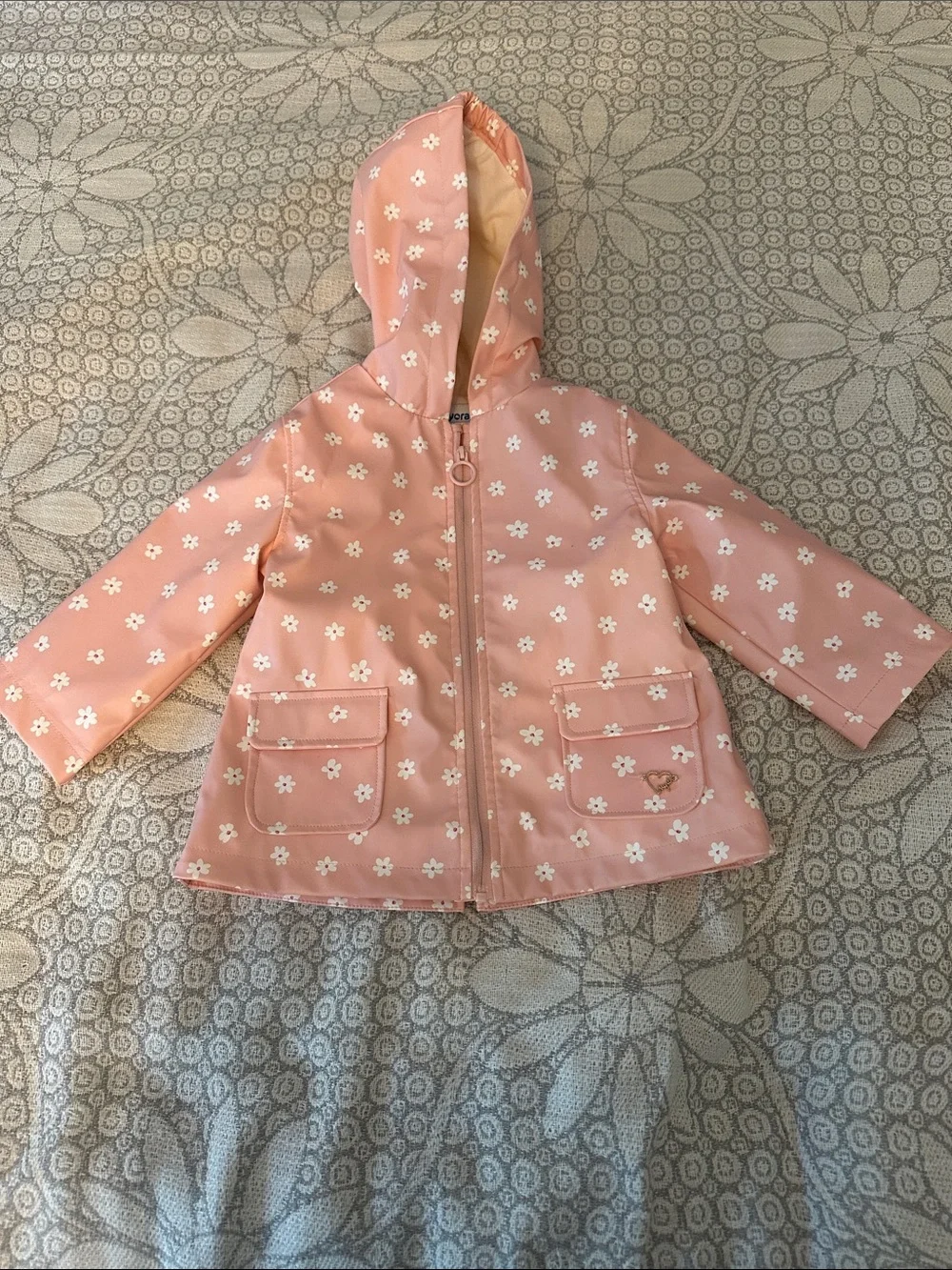 Mayoral Pink Floral Hooded Rain Jacket