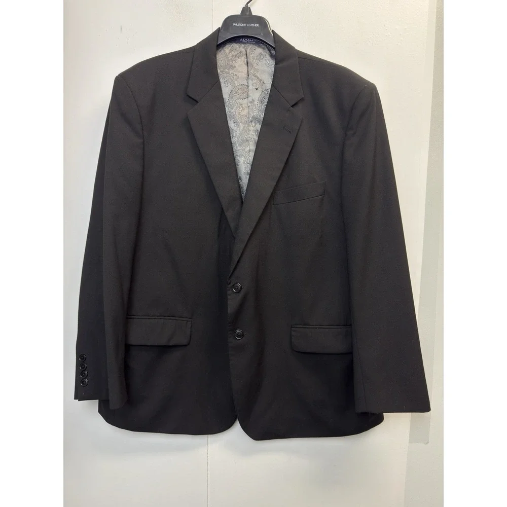 Adolfo Men's Portly Black‎ Blazer Jacket Size 46S Regular Fit Sport Coat