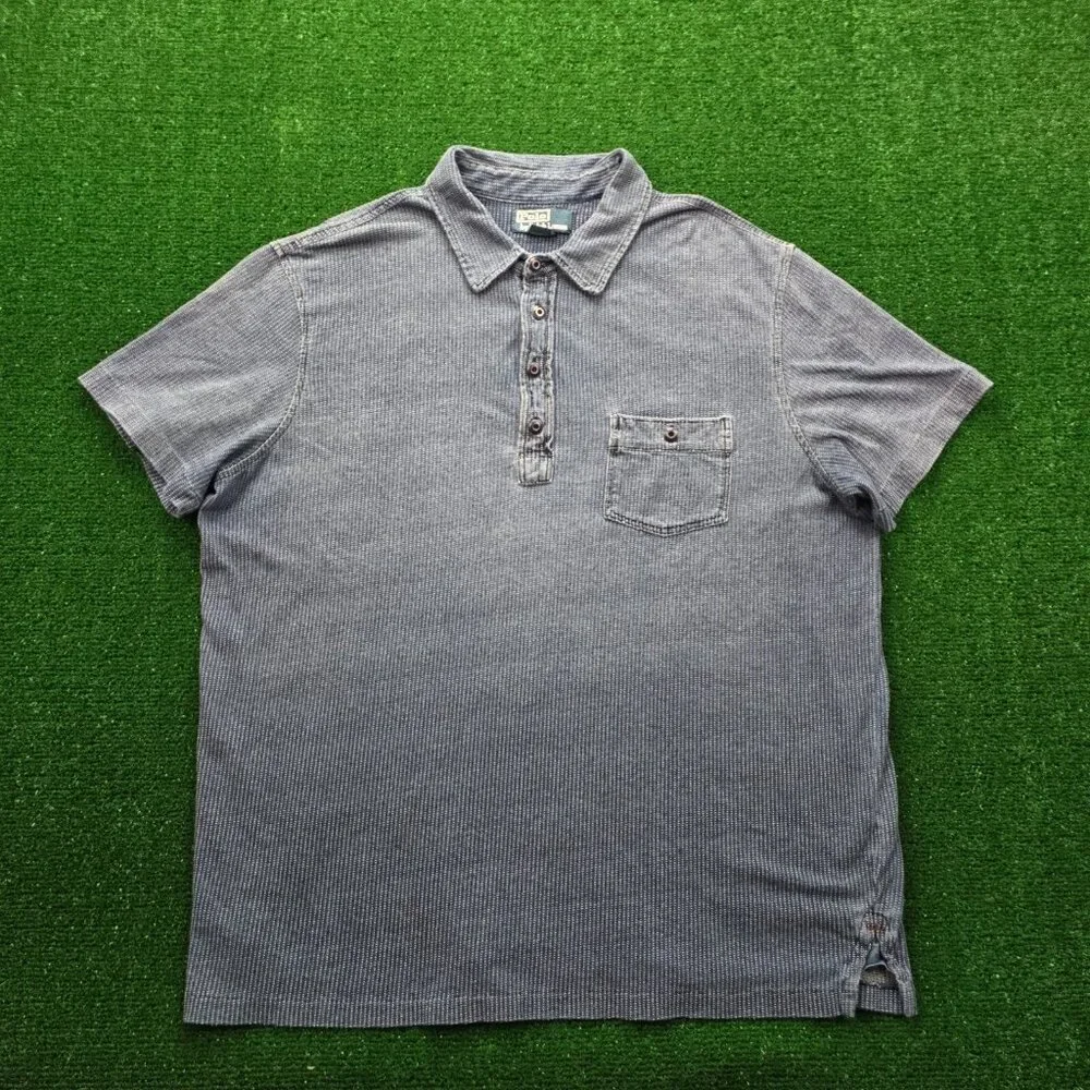 Polo Ralph Lauren‎ Polo Shirt Men XL Blue Short Sleeve Vintage Y2K Golf Preppy