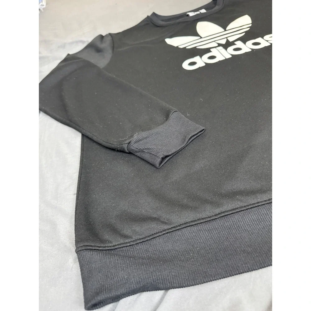 Adidas Originals Mens Trefoil Logo Sweatshirt Black Crewneck 3XL Pullover
