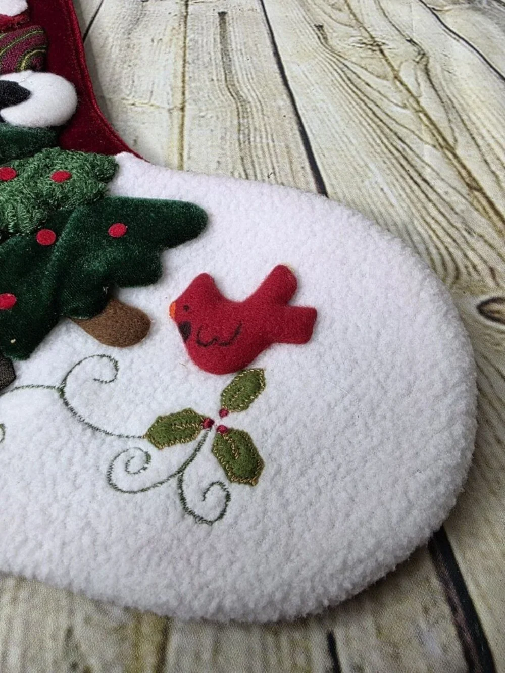 Snowman Christmas Stocking Red Green 20 Inches w Tags New Trim a Home
