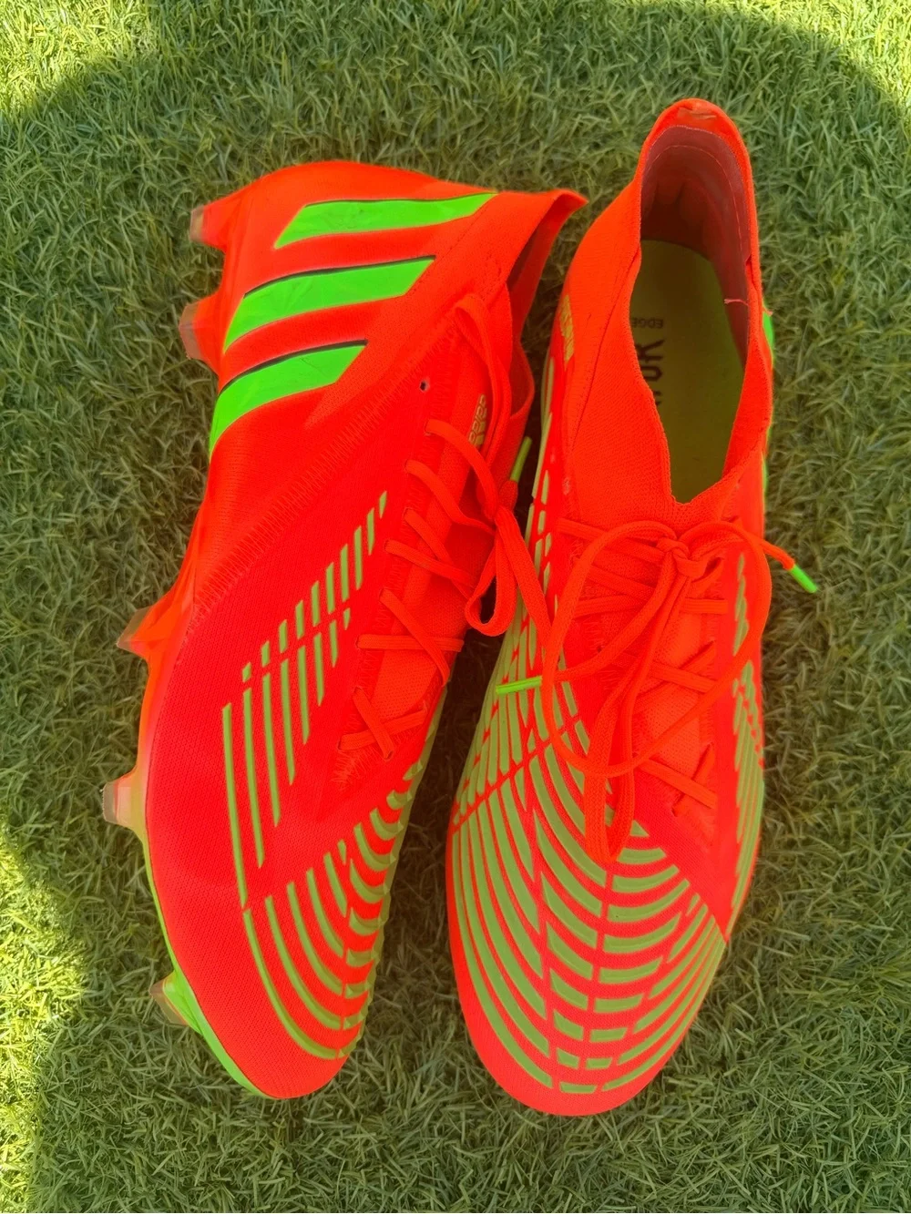 Adidas predator elite .1FG Cleats with orange & Neon Green Accents