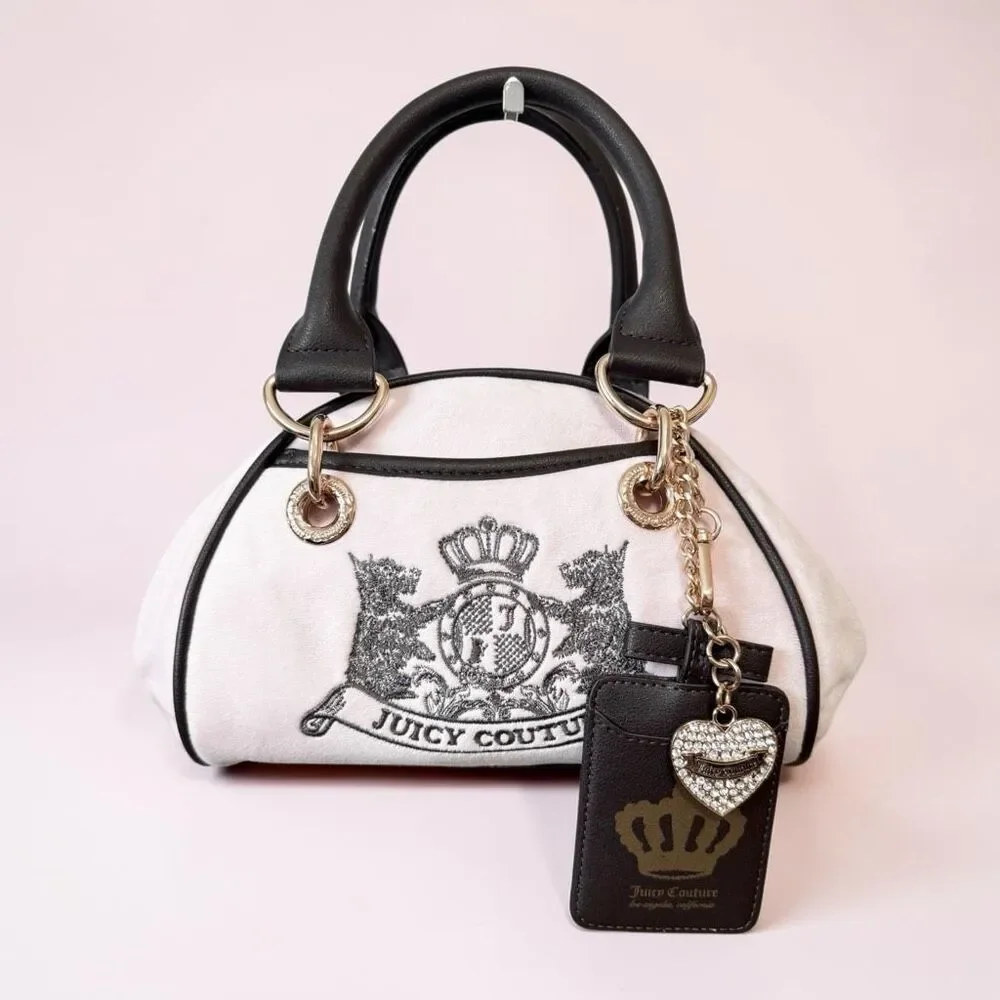 Juicy Couture Pale Pink Brown Classic Scottie Dog Satchel Handbag