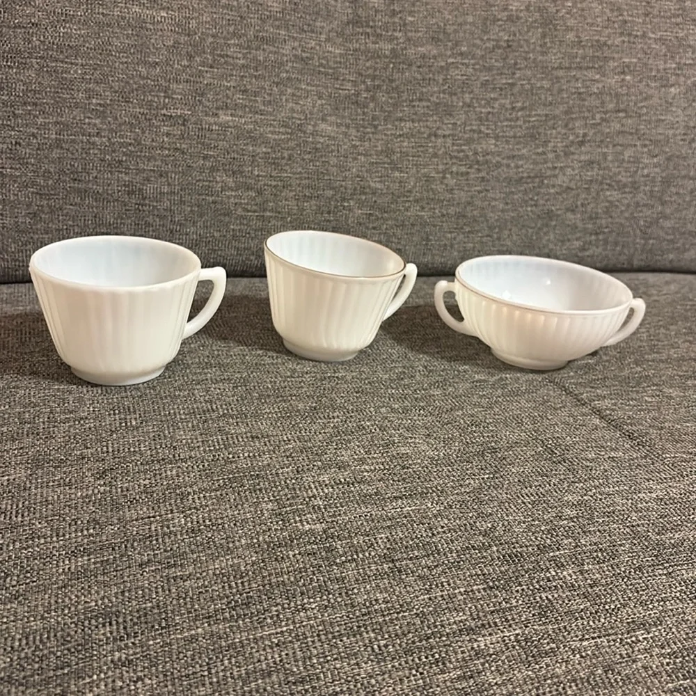 Macbeth Evans Monax Petalware 2 Teacup & Sugar Bowl