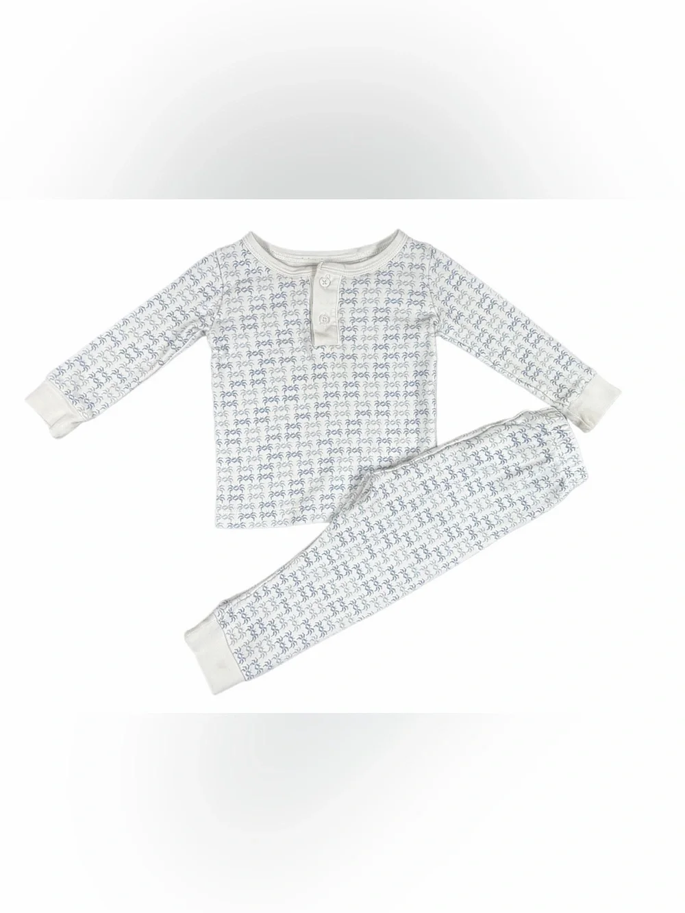 LILA and HAYES Long Sleeve Jack Pajamas in Blue Crab Print - 12-18M