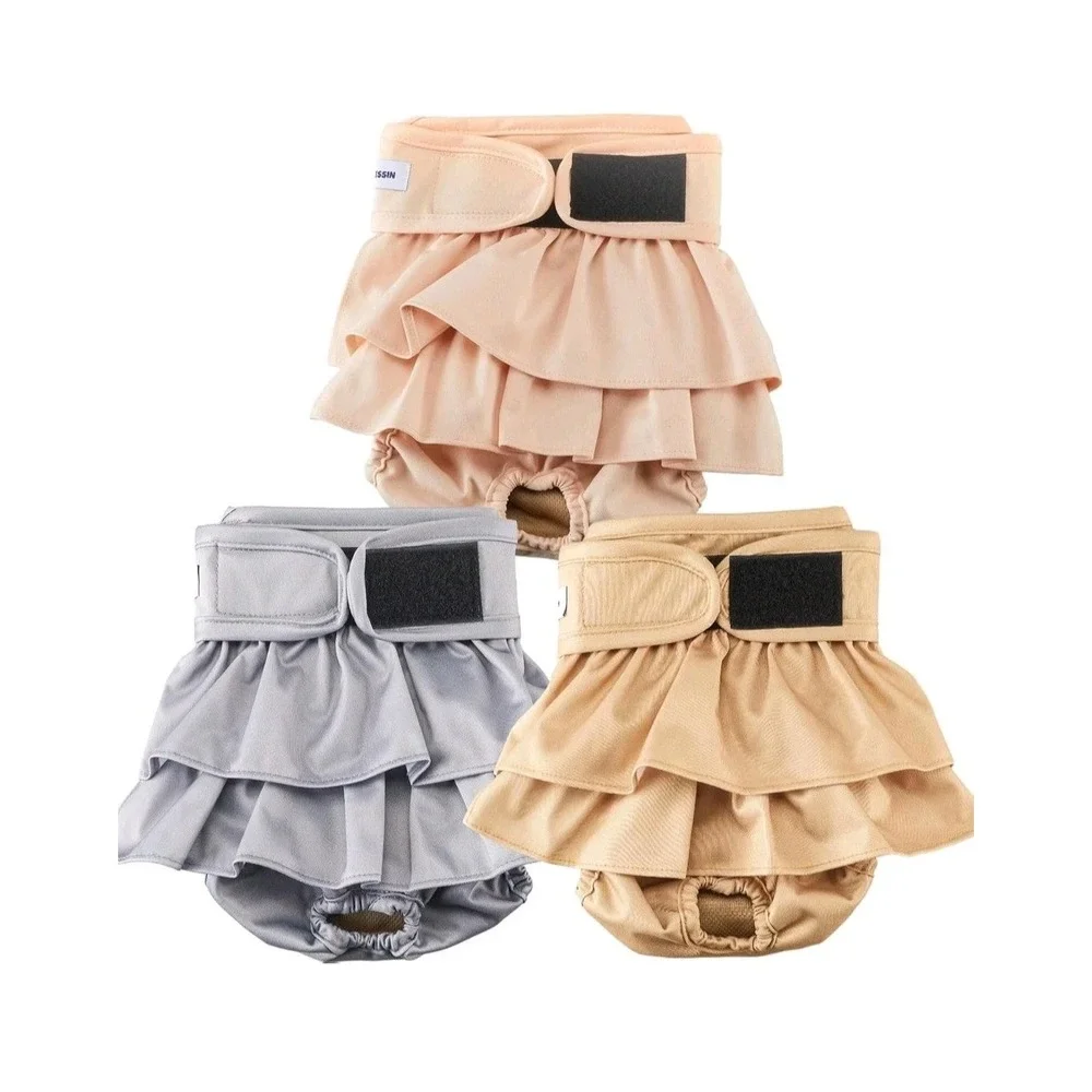 Vuncessin 3 Pack Small Female Dog Diapers W/ Ruffle
