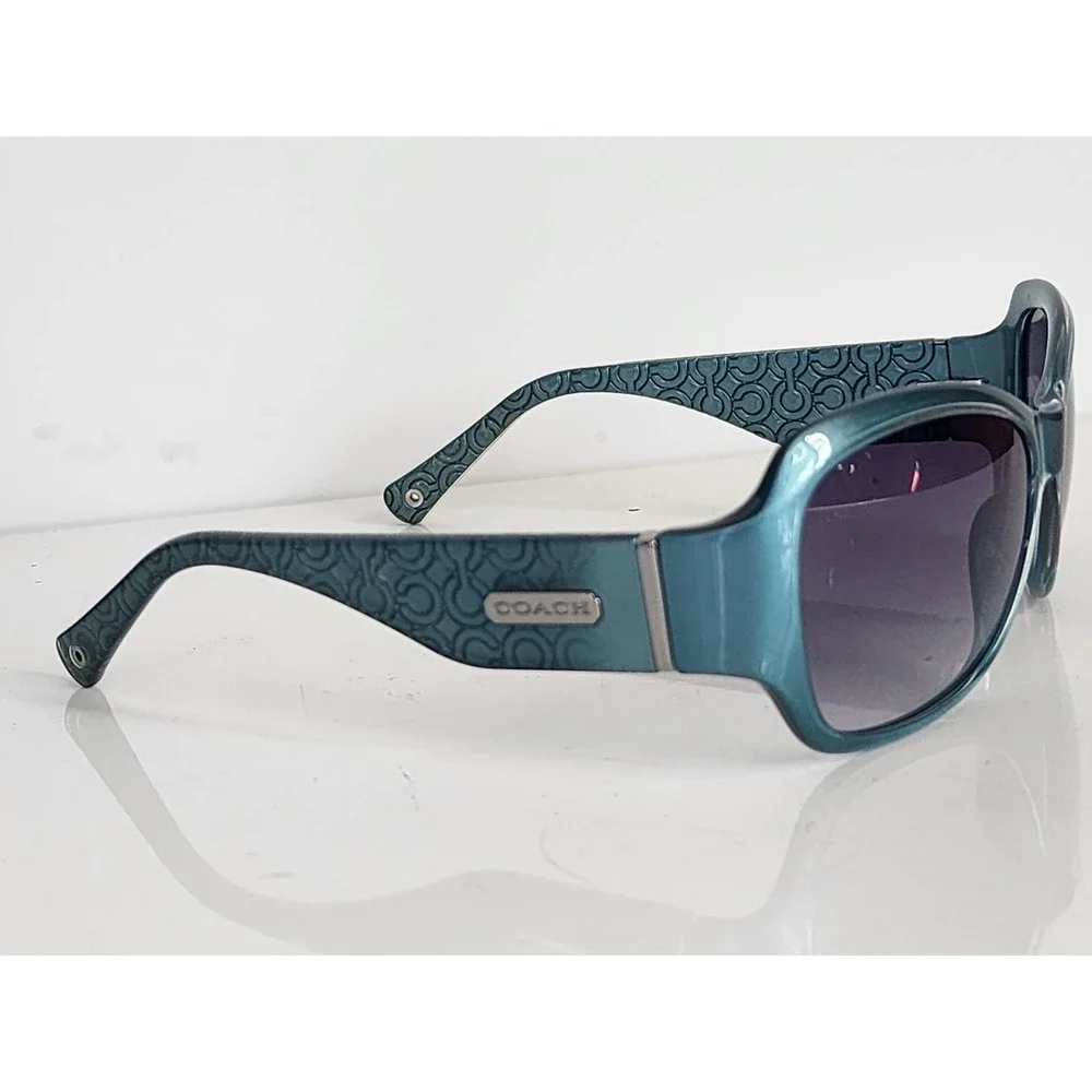 Coach Delaney S627 Teal Metallic Signature C Logo Gradient Sunglasses Womens