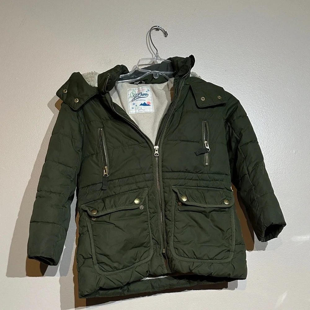 J. Crew Kids Olive Puffer Jacket