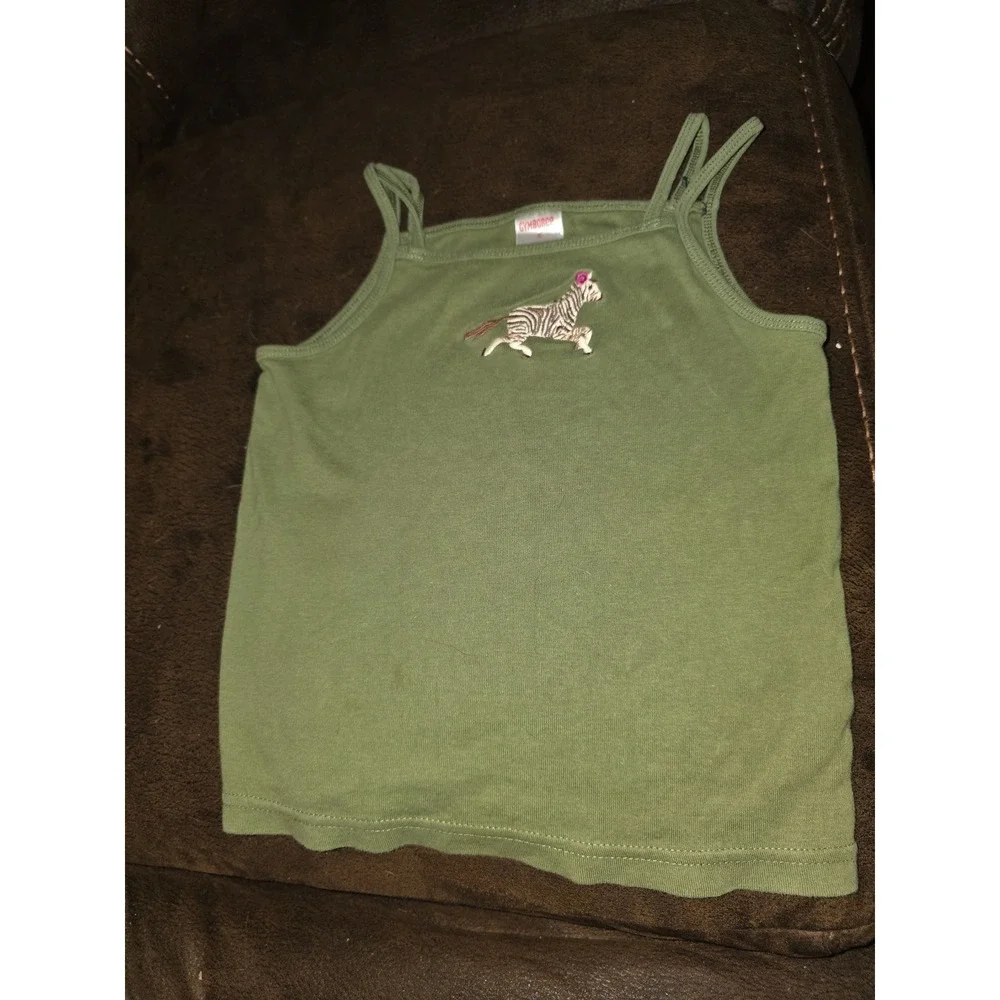 Gymboree savanna sunset zebra‎ green top size 5