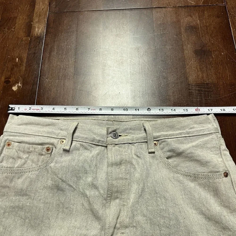 Levi's 501 Jeans Mens 36 (fits 34x31) Gray Button Fly Straight Fit Denim Pants‎