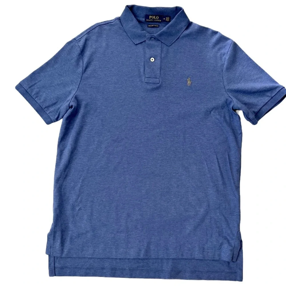 Polo Shirts For Men Ralph Lauren Pima Soft Touch Blue Short Sleeve Size Men‎