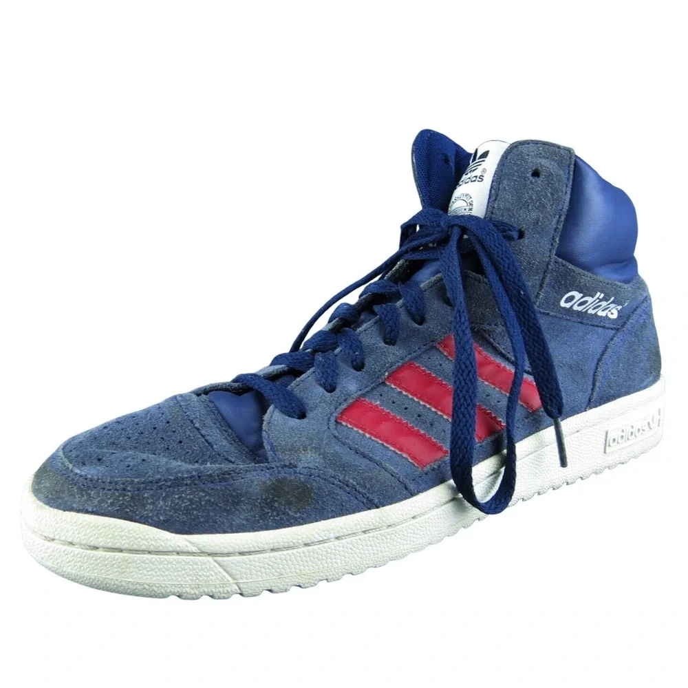 adidas‎ VNTG Sample Men Sneaker Shoes Blue Leather Lace Up Size 9 Medium