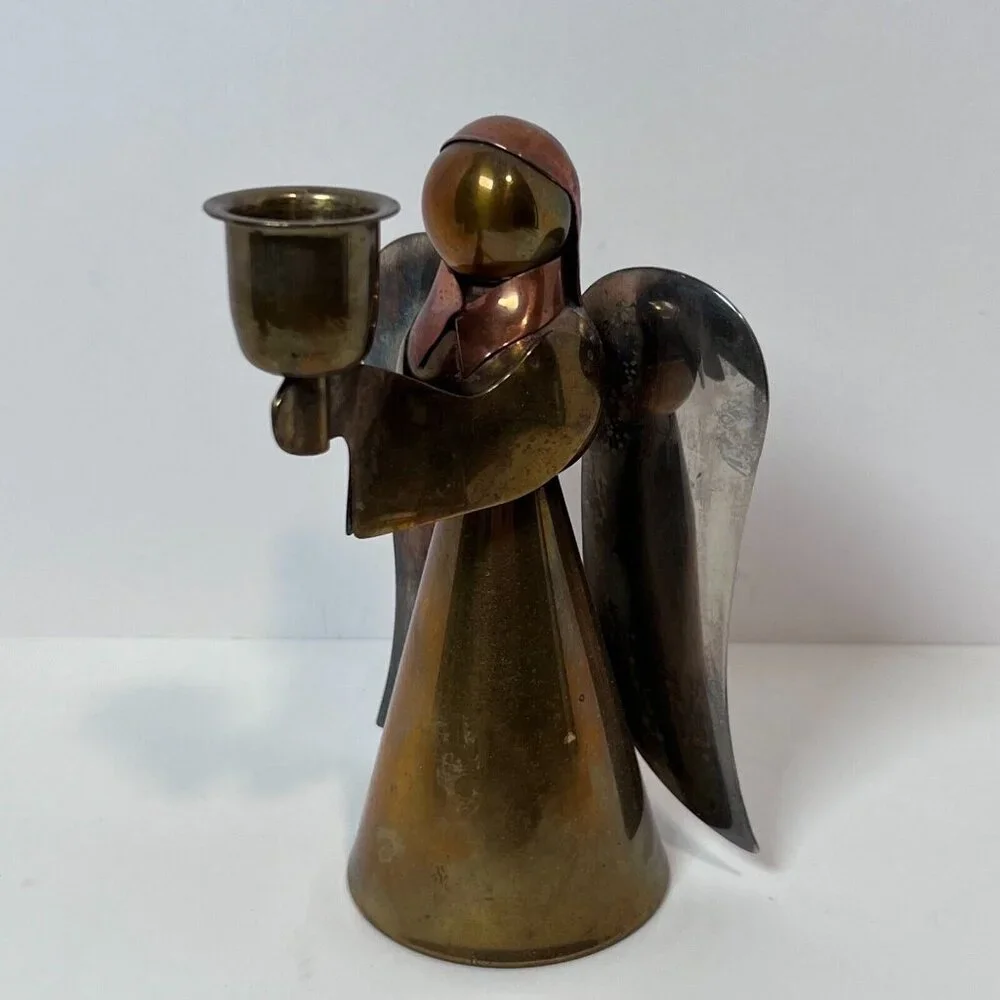 Brass and Copper‎ Angel Candle Holder made in Hong Kong 6