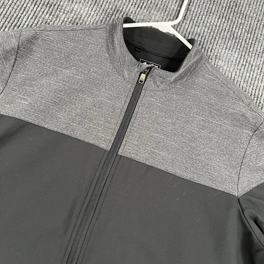 Adidas Jacket Mens Large Black Long Sleeve Full Zip Golf Outdoor Casual