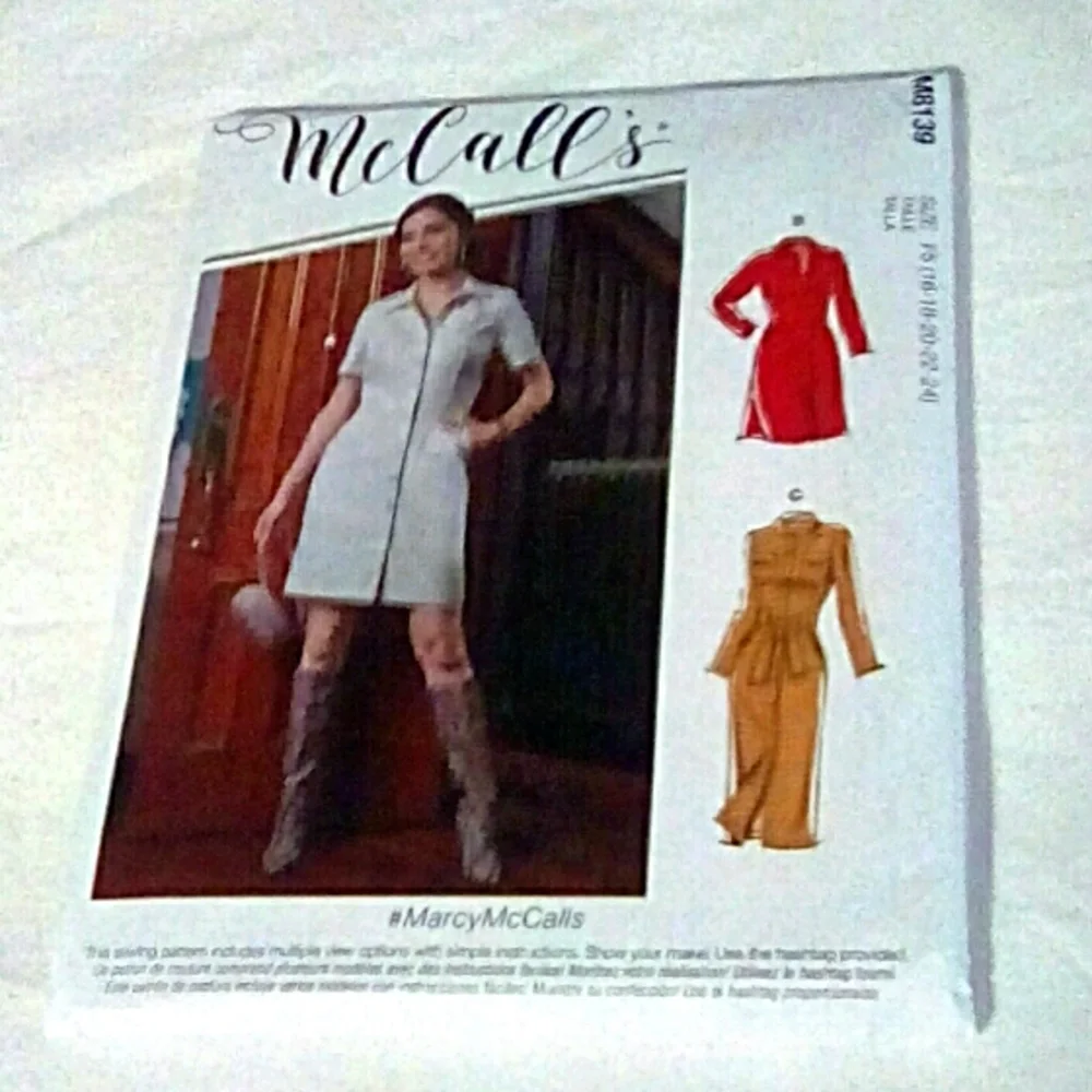 McCall's M8139 misses' dresses and belt. Size 16-24