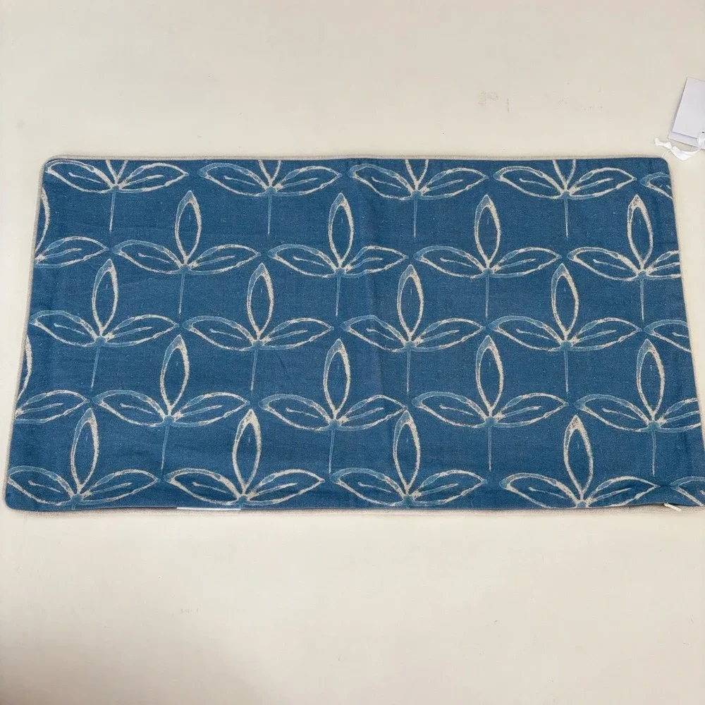 Villa Classic Home Kenzie Pillow Cover 14 x 26‎ Parisian Blue Pottery Barn Beige
