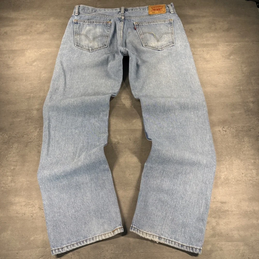 Vintage‎ Levis 505 Jeans Mens 36x32 Light Wash Faded Distressed Y2K Skate Grunge