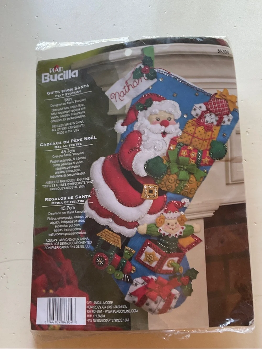 Bucilla GIFTS FROM SANTA Christmas Stocking Felt Kit