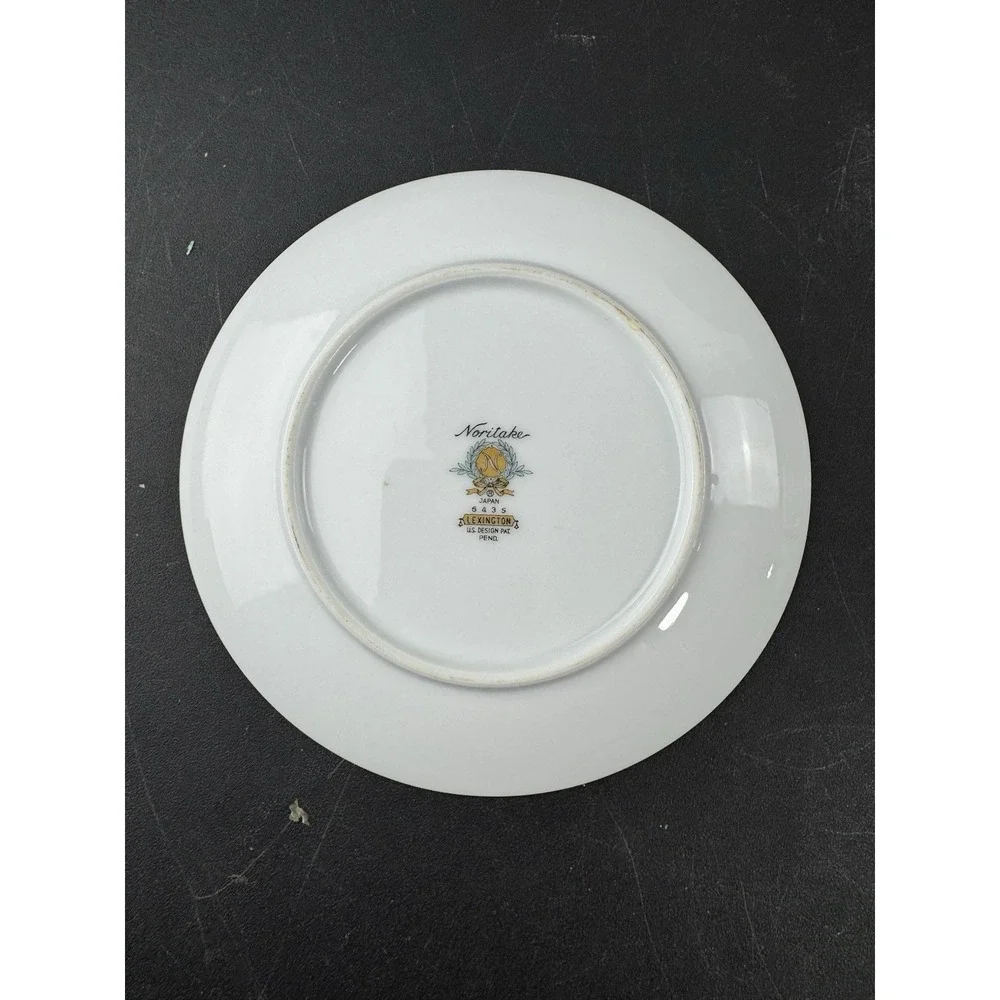 Noritake‎ Lexington Bread / Dessert Plates set of 3 floral platinum trim