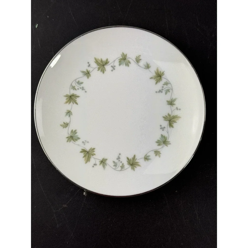 Noritake‎ Lexington Bread / Dessert Plates set of 3 floral platinum trim