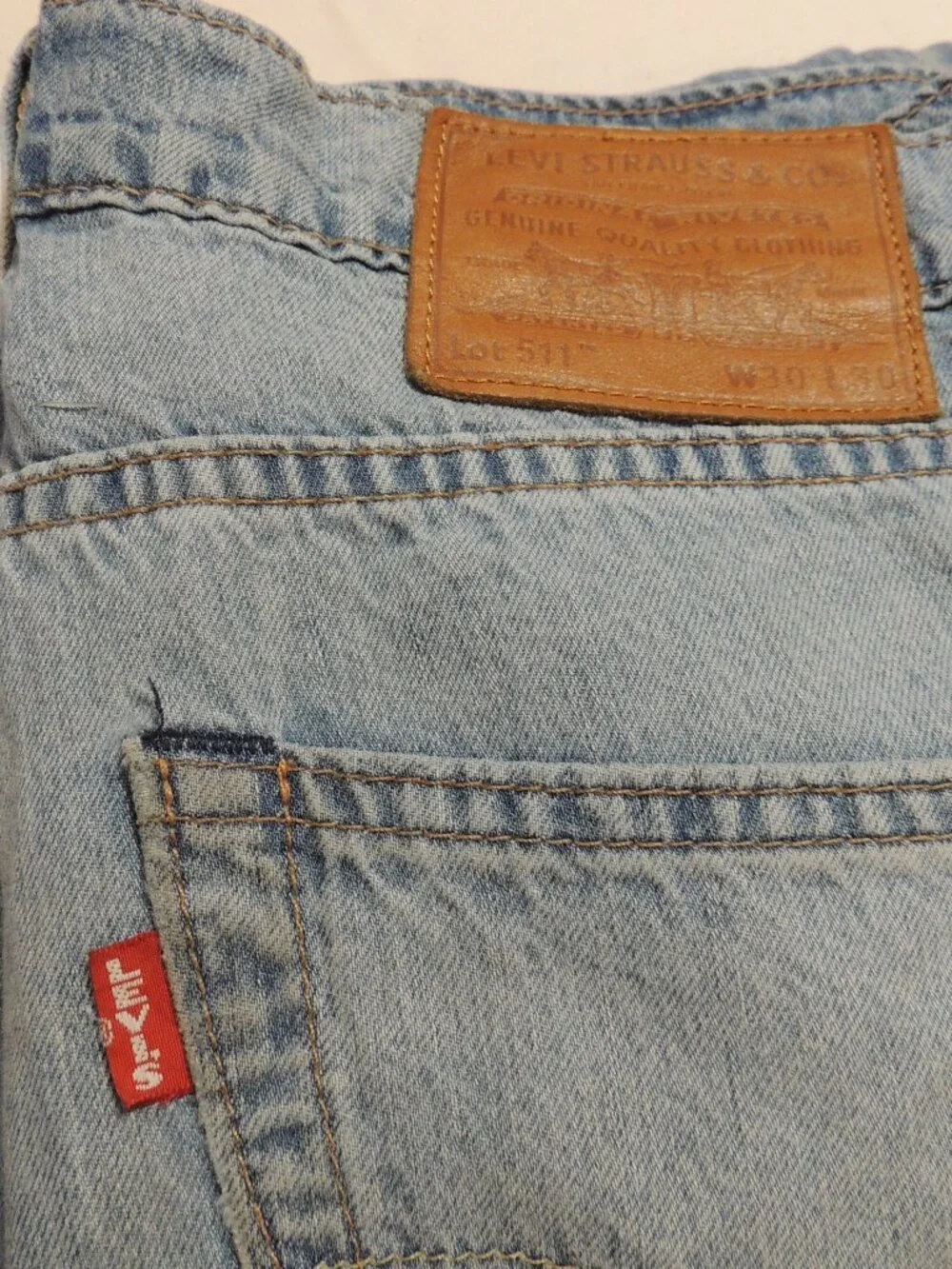 Levi 511 Jeans 1999 Large E Men 30x30 Blue Pockets Outdoor Travel Denim Jeans