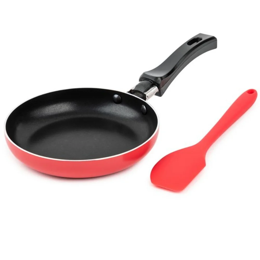 Brooklyn Steel Co. Mini Round Fry Pan & Spatula 2-Pc. Set BNWT RED 1 LEFT!