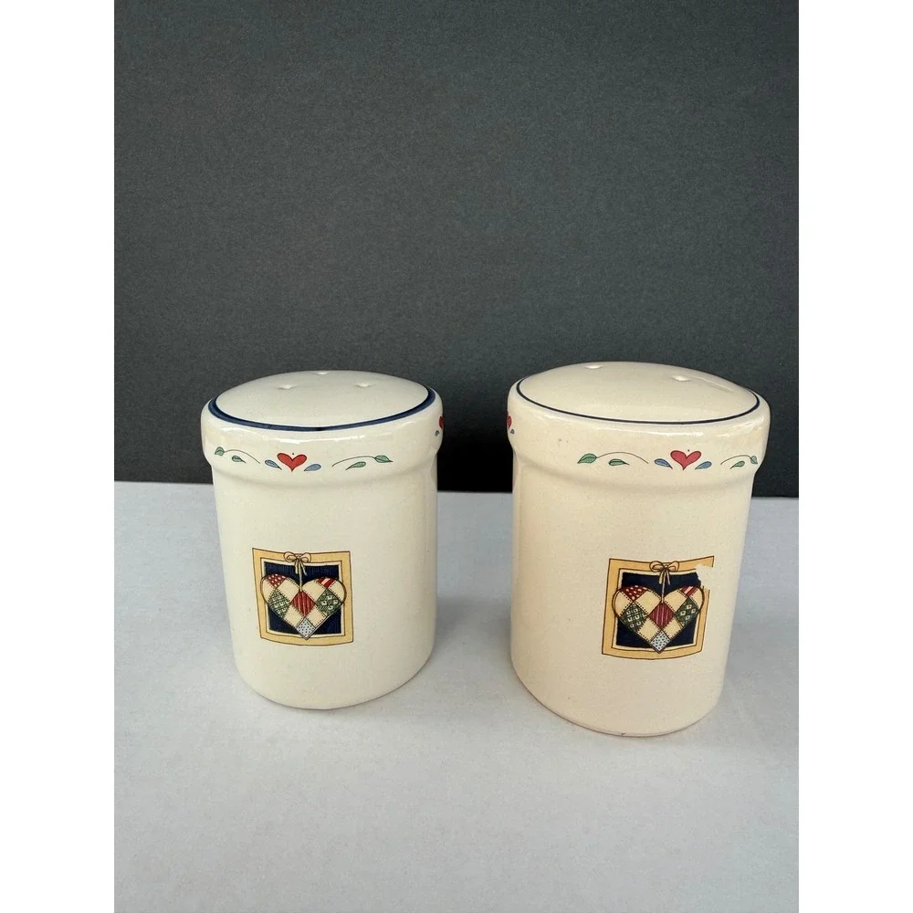 Susan Winget Certified International Hen Heart Salt and Pepper Shakers Farmhouse