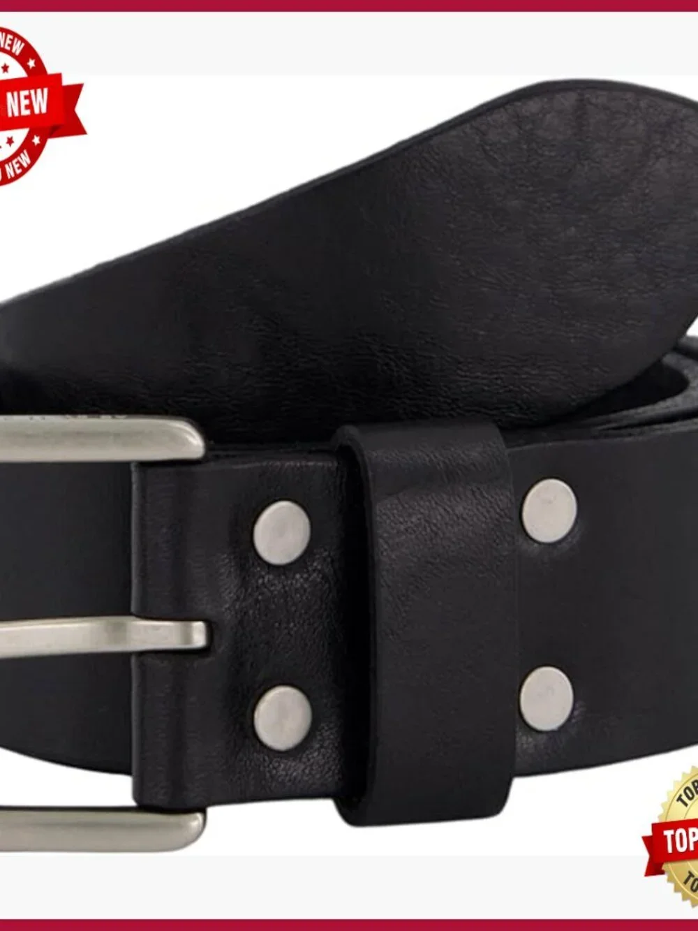 1.5 Inch Studded Belt with Roller Buckle Adjustable