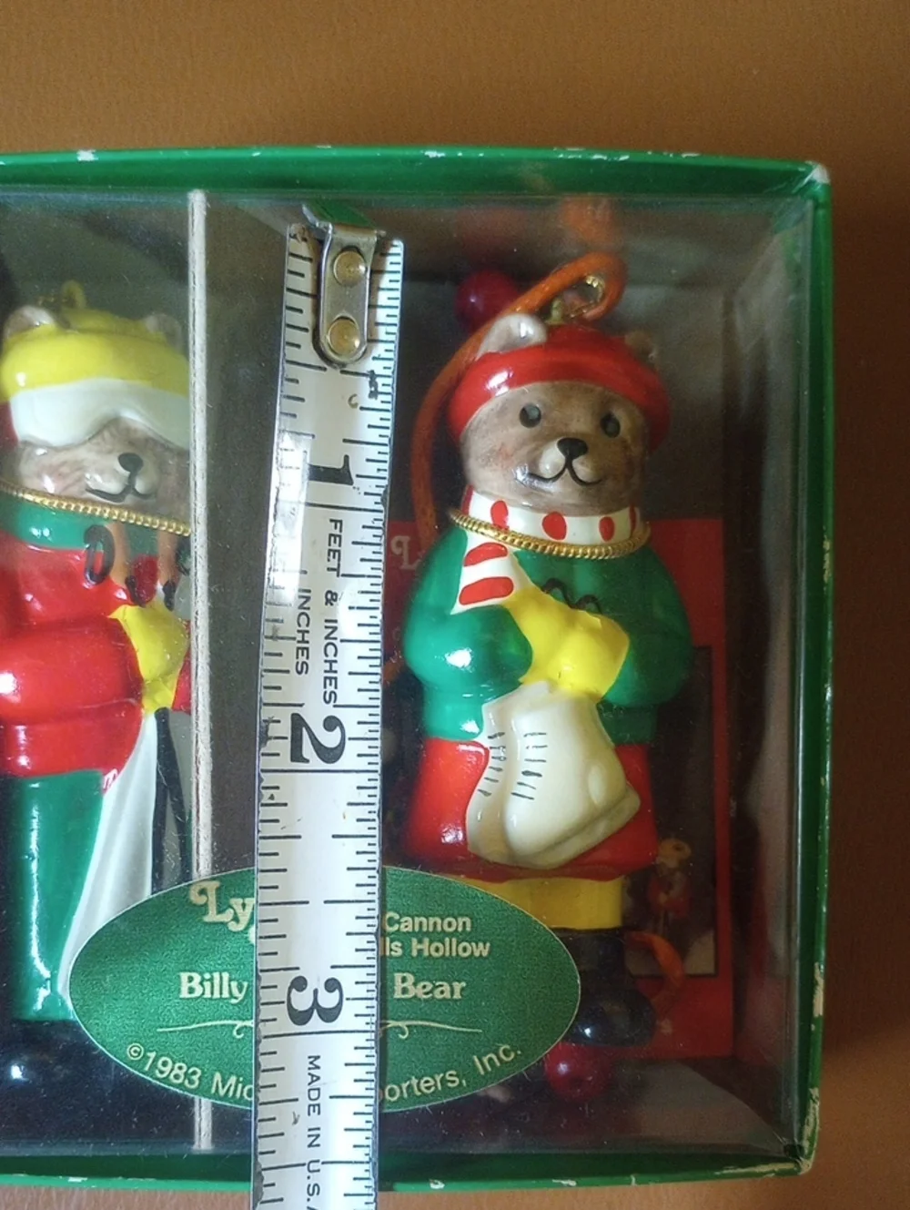 NIB Billy & Buffy Bear Ornaments/ Figures.  Lynn's Kin, Cannon Falls Hollow 80s