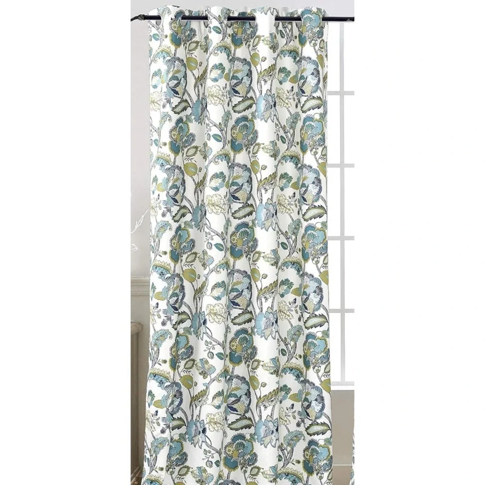 DriftAway‎ Window Panel Curtain Pair Teal/Gray 52