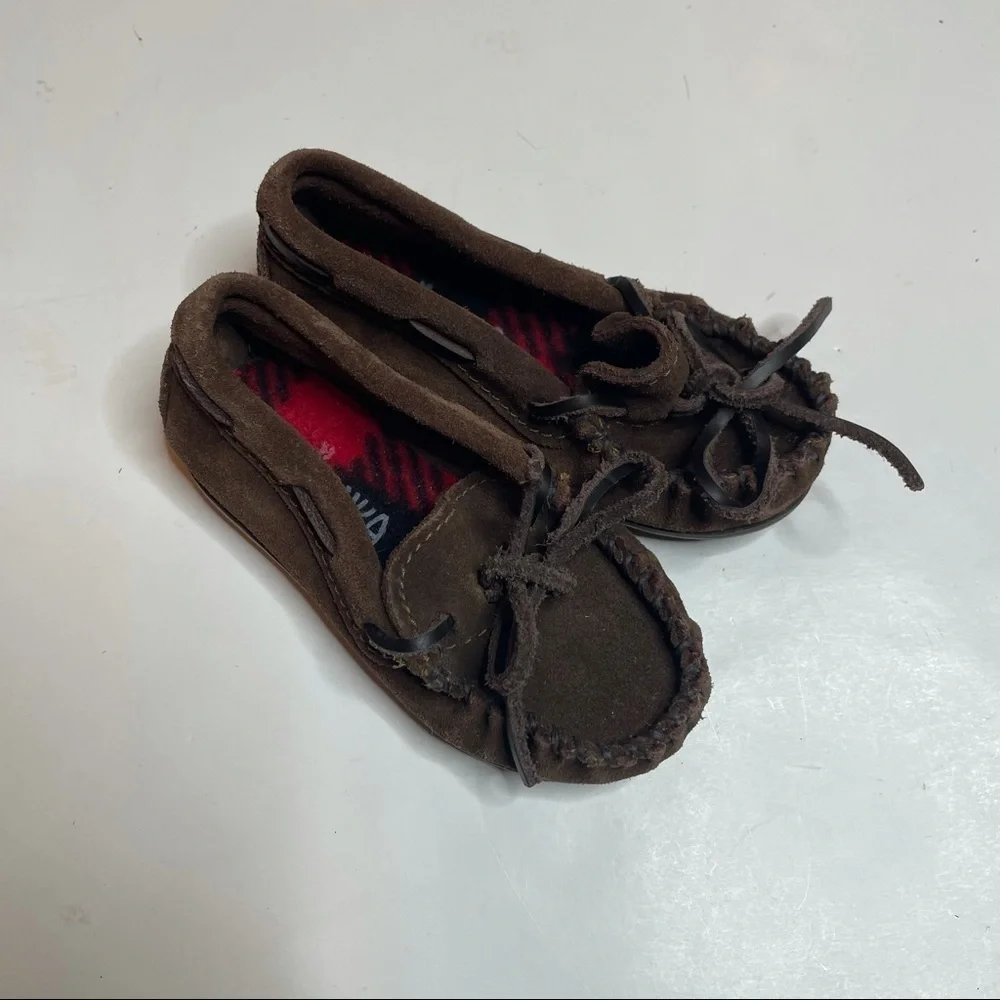 Minnetonka‎ Brown Suede Slip On Shoes Kid's Size 7