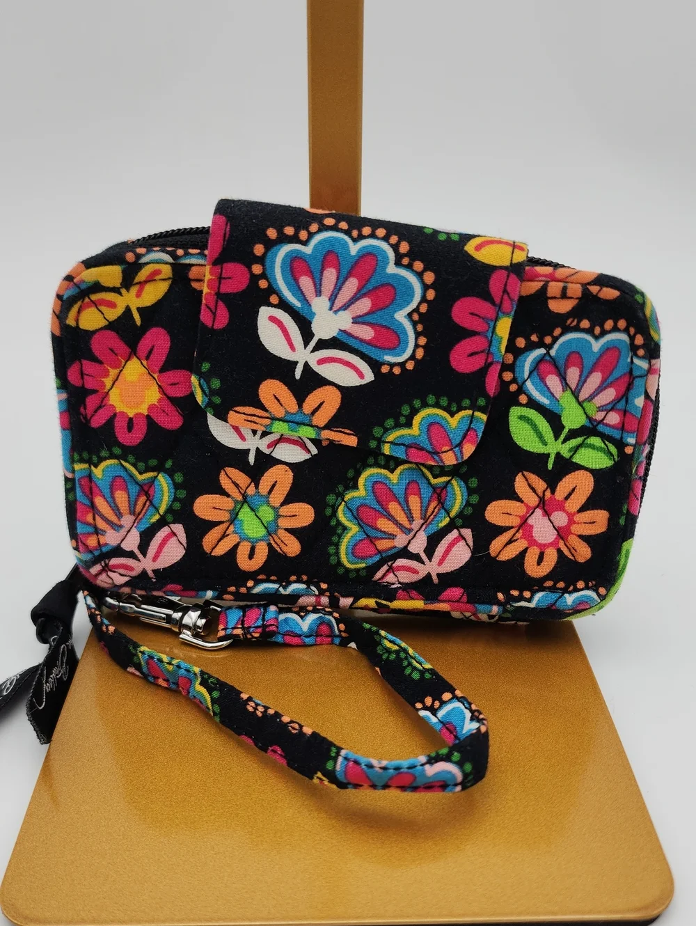 Vera Bradley Black Floral Wristlet Wallet