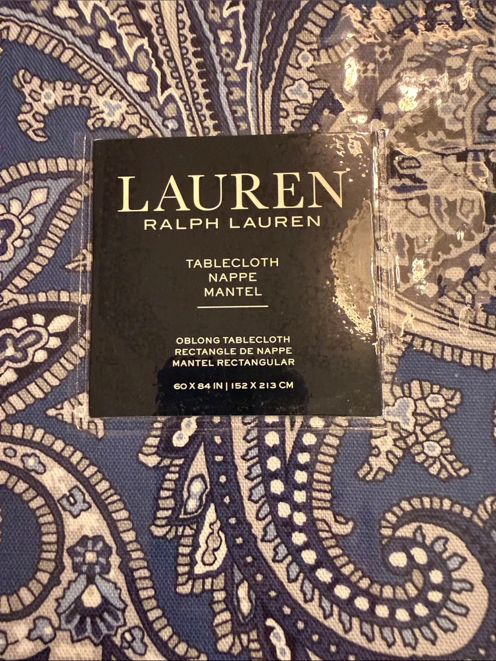 RALPH LAUREN PAISLEY OBLONG TABLECLOTH NWT COTTON