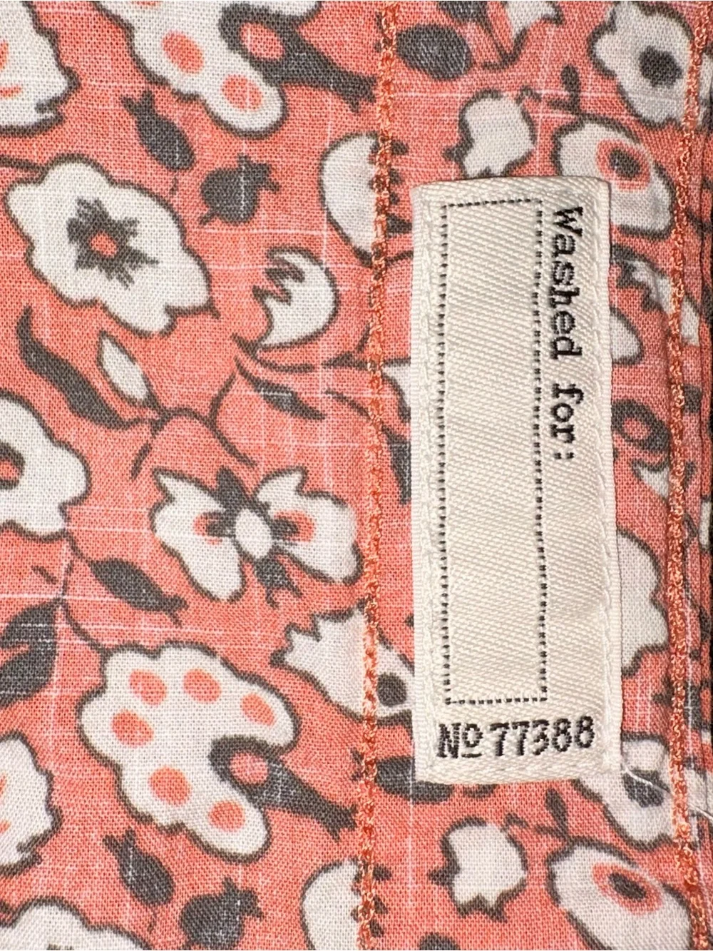 J.Crew Classic Men’s L Orange Floral 100% Cotton Short Sleeve Button Down Shirt