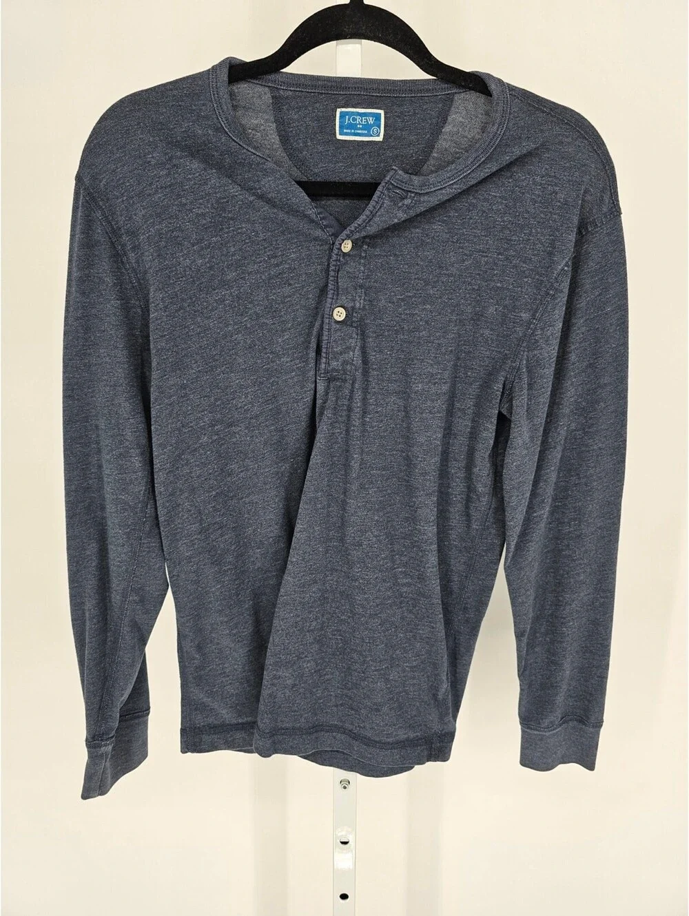 J Crew Mens Sz S Long Sleeve Henley T Shirt Navy Blue