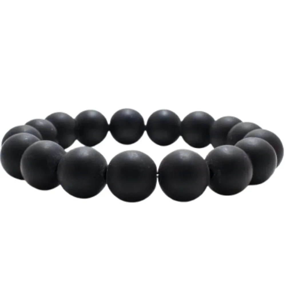 Matte Black Onyx Beaded Bracelet 6mm NWT (MJW015)
