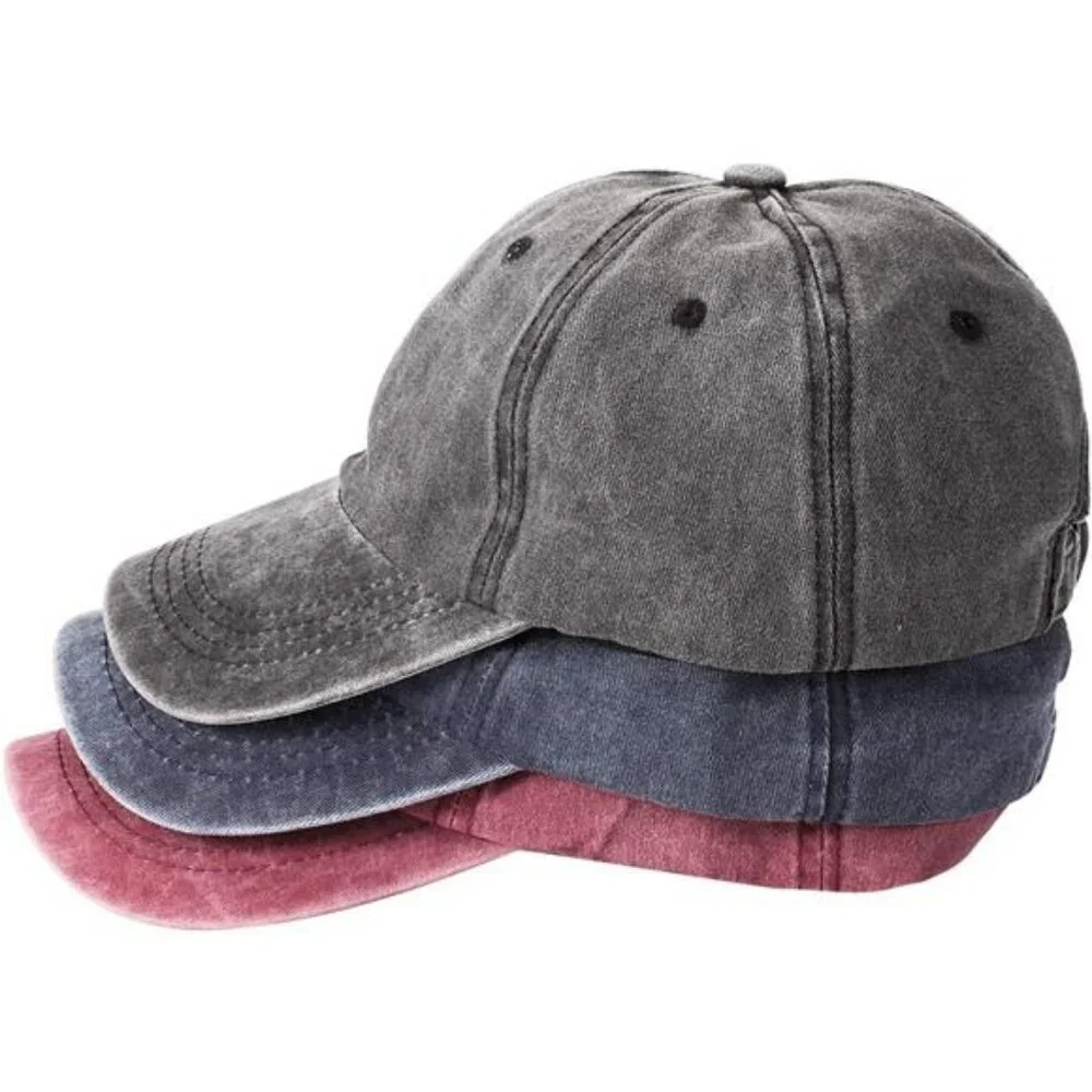 Urban Outfitters Washed Denim Caps in Gray, Blue, and Rose