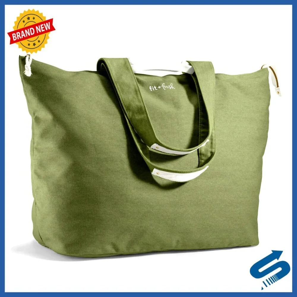 Oversized Travel Tote Bag Water Resistant Canvas Large Beach Utility Carry On