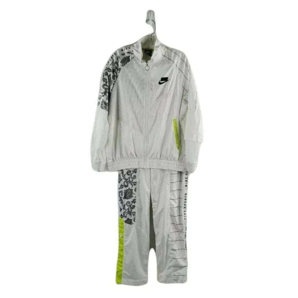 Nike Mens White‎ Long Sleeve Full Zip Elastic Waist Tracksuit Size M/L Set Of 2